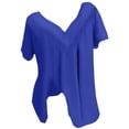 thumbnail image 4 of Timegard Hauts Grande Taille pour Femmes Manches Courtes Col Rond Froncé Confortable Décontracté Ample Blouse Tee Basique, 4 of 4