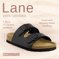 thumbnail image 2 of Cushionaire Lane Cork Footbed Sandals for Women – Comfortable Double Buckle Slip-On with Genuine Suede Footbed & Arch Support Slides for Women Footwear, 2 of 12