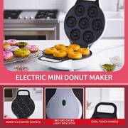 Chef Buddy Nonstick Mini Donut Maker Machine for At-Home Doughnuts (White)