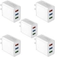 thumbnail image 2 of Wall Charger Plug, 5-Pack 3.1A 3-Muti Port USB Adapter Power Plug Charging Station Box Base Replacement for iPhone 11 Pro Max/X/8/7, iPad, Samsung Phones and More USB Wall Charging Block, 2 of 2