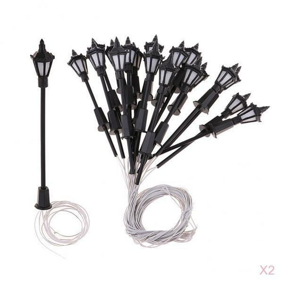 40 Pcs Mini Lampadaire Lampadaire Lampadaires Modèle pour Chemin de Fer, Sélection d'Échelle