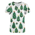 thumbnail image 5 of Wowcloth Women's Short Sleeve V-Neck Scrubs Top with Christmas Print Pocket for Nursing and Holiday Work, 5 of 7