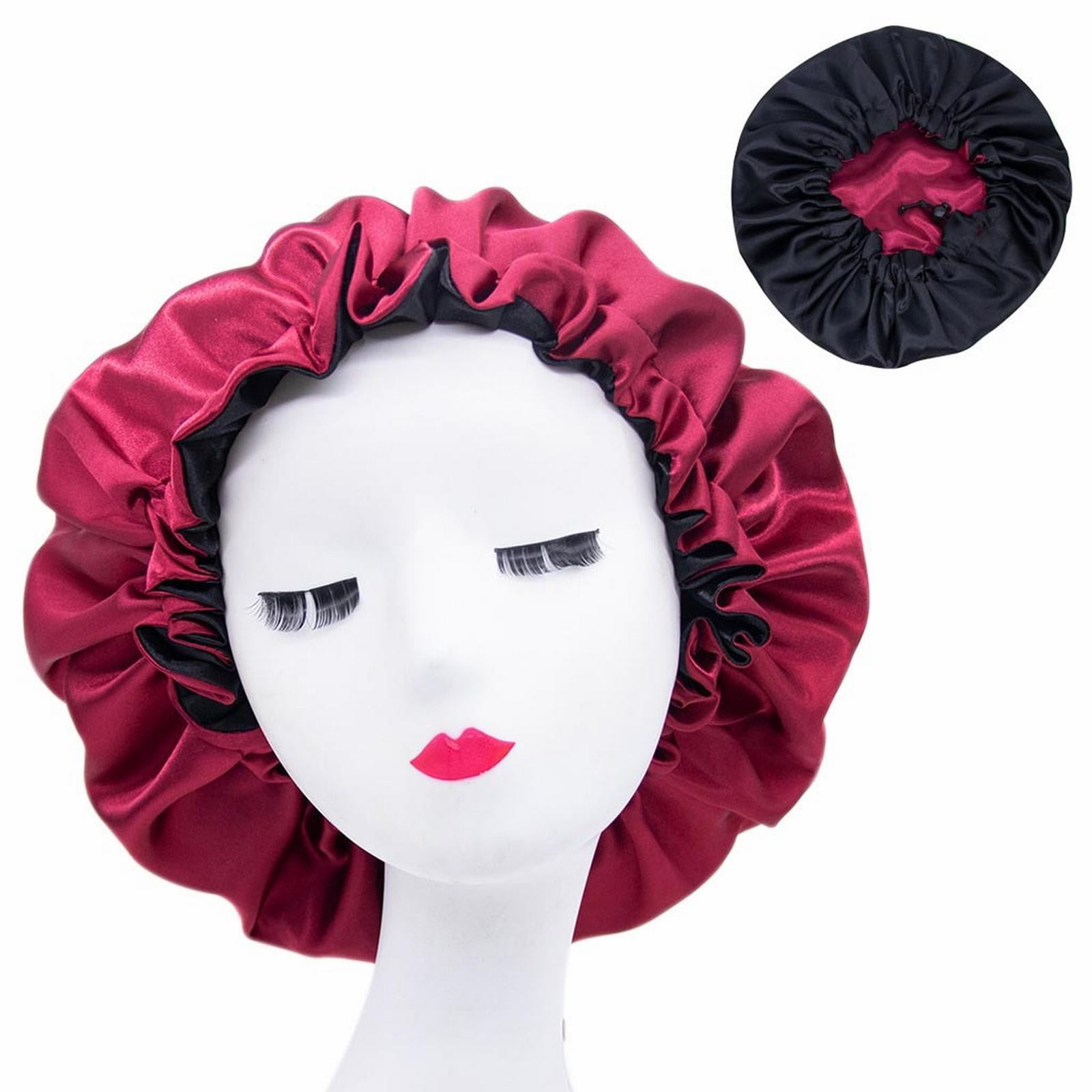 Elastic Headband Satin Hat Nightcaps Women Beauty Salon Sleeping Single ...