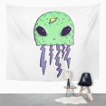 thumbnail image 2 of UFAEZU Lightning Weird Trippy Alien with Saturn and Lightning in White Hand Drawn Wall Art Hanging Tapestry Home Decor for Living Room Bedroom Dorm 60x80 inch, 2 of 2