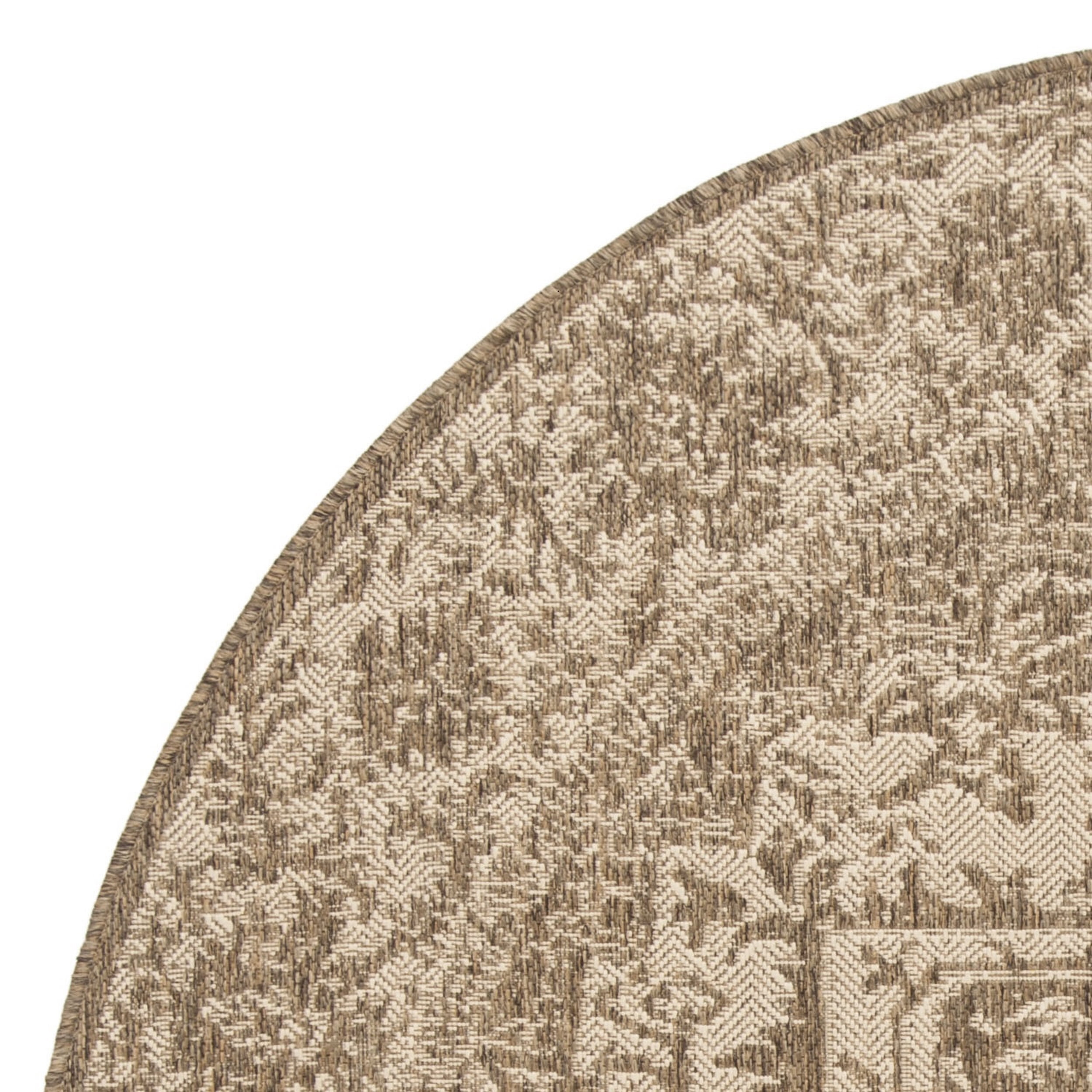 SAFAVIEH Beach House Orville Indoor/Outdoor Area Rug Cream/Beige, 6'7" x 6'7" Round