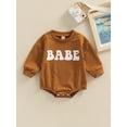 thumbnail image 2 of Cenuakty Baby Girls Boys Spring Romper Long Sleeve O Neck Letter, 2 of 8
