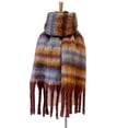 thumbnail image 1 of Bufanda cálida de invierno para mujer, chal largo, bufandas grandes, bufanda de rayas con flecos, bufandas gruesas para clima frío, bufandas de color, 1 of 5