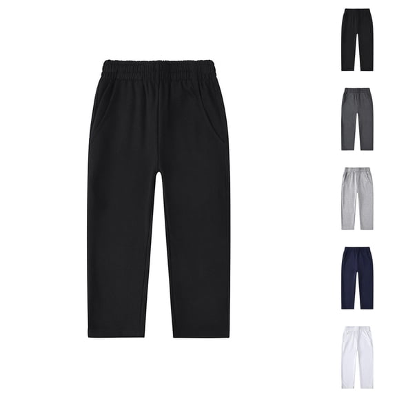 Boys Girls Straight Leg Pants Soft Comfortable Leggings Stretchy Sweatpants Jogger Pants