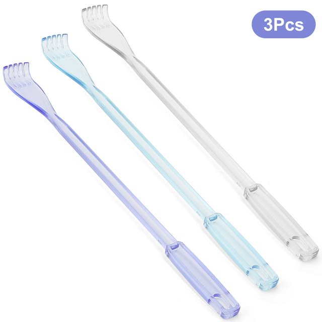 HLONK 3pcs Clear Back Scratcher for Adults Long Handle Backscratcher for Itching Relief