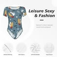 thumbnail image 6 of Uemuo Surf Shark Pattern Women's One Piece Short Sleeve Swimsuit Rash Guard Surfing Modest Quick-drying Swimsuit Beach Essentials-, 6 of 9