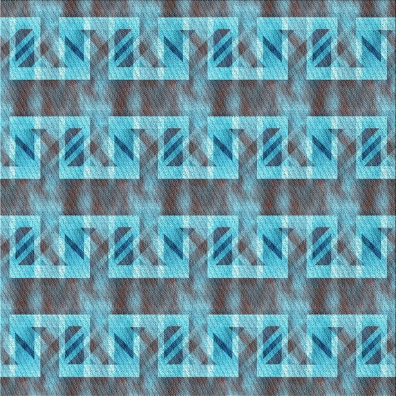 Ahgly Company Machine Washable Indoor Square Transitional Bright Turquoise Blue Area Rugs, 5' Square