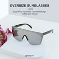 thumbnail image 7 of FEISEDY Oversized Rimless Mirrored Sunglasses for Women Men 2021 Flat Top Shield Wrap Square UV400 B2761…, 7 of 7
