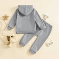 thumbnail image 4 of Xudanell Toddler Boy Clothes Graphic Hoodies Trousers Toddler Suit For Boys Breathable Linen Pants Baby Boy Outfits 0-3 Months Light Gray 12-18 Months, 4 of 8