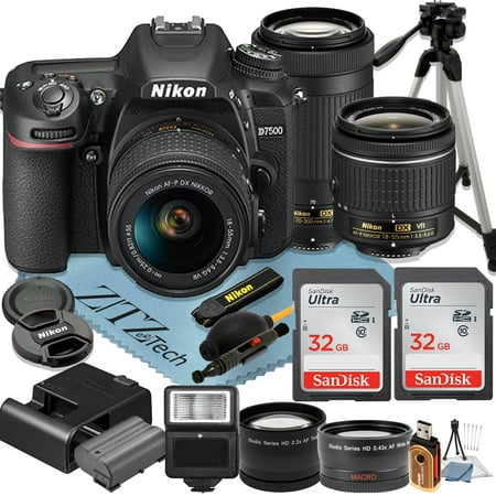 Nikon D7500 DSLR Camera with 18-55mm + 70-300mm Lens +...