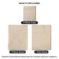 thumbnail image 3 of ROYALE LINENS - 3 Piece Twin Bed Sheet - Soft Brushed Microfiber 1800 Bedding Set - 1 Fitted Sheet, 1 Flat Sheet, 1 Pillow case - Wrinkle & Fade Resistant Luxury Twin Size Sheet Set (Sand, Twin), 3 of 10
