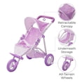 thumbnail image 6 of Olivia's Little World Doll Jogging-Style Stroller, Purple/Stars, 6 of 11