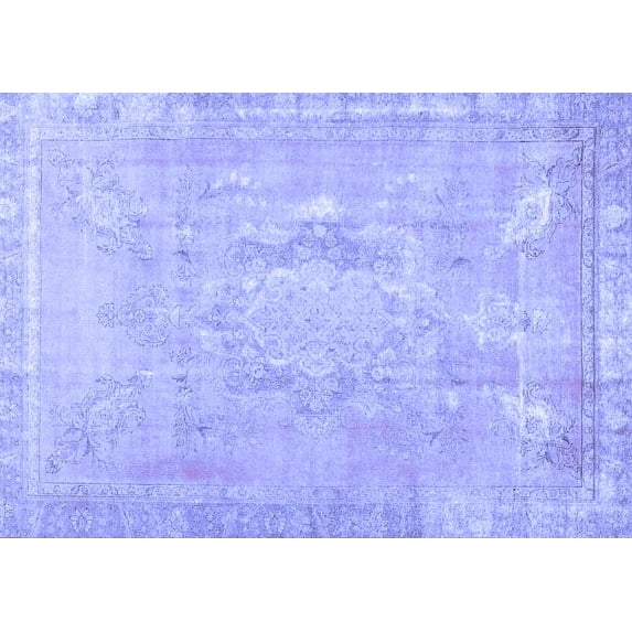 Ahgly Company Machine Washable Indoor Rectangle Abstract Blue Contemporary Area Rugs, 5' x 7'