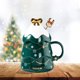thumbnail image 4 of Taza de decorativa para árbol de Navidad, novedad pintada con tapa, taza de de 17 en hogar, de Navidad, uso verde Macarena Taza de café impreso, 4 of 7