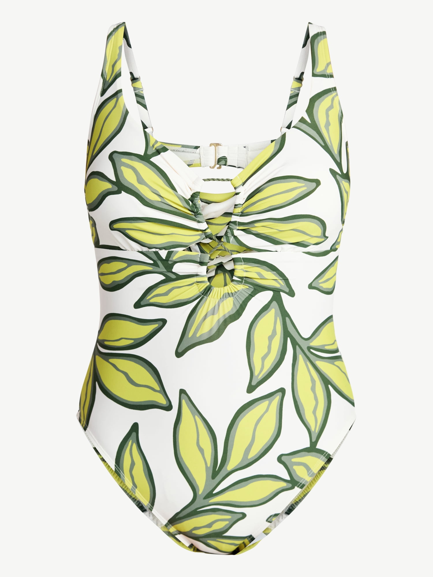 Time and Tru Women's and Women's Plus Size Collections Double Cord Tunnel One Piece Swimsuit, Sizes XS-3X