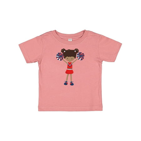 

Inktastic African American Girl Cheerleaders Red Uniform Gift Baby Girl T-Shirt