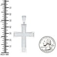 thumbnail image 2 of 925 Sterling Silver Mens Cubic-Zirconia Cross Religious Charm Pendant, 2 of 2