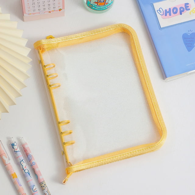 Álbum de fotos con cremallera A5 brillante de PVC, versión de carpeta de seis orificios para niña, libro de colección de tarjetas pequeñas de tres pulgadas y cinco pulgadas