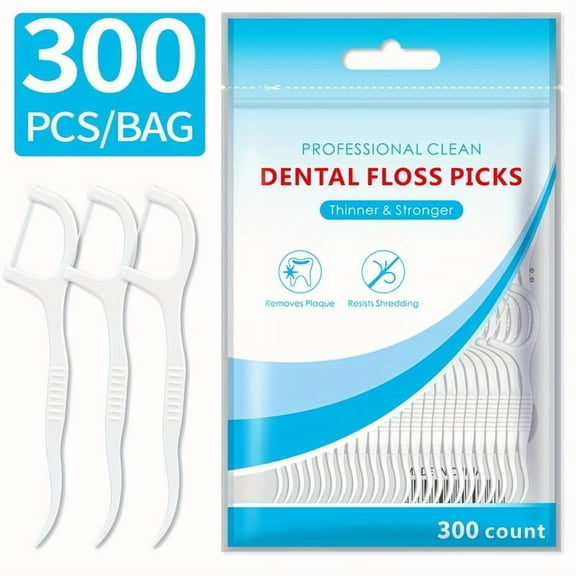 300pcs Dental Floss Sticks Disposable Dental Floss Sticks Cleaning Toothpicks Cleaning Agent Dental Floss Oral Hygiene Brush Dental Floss Sticks Daily Travel Essentials
