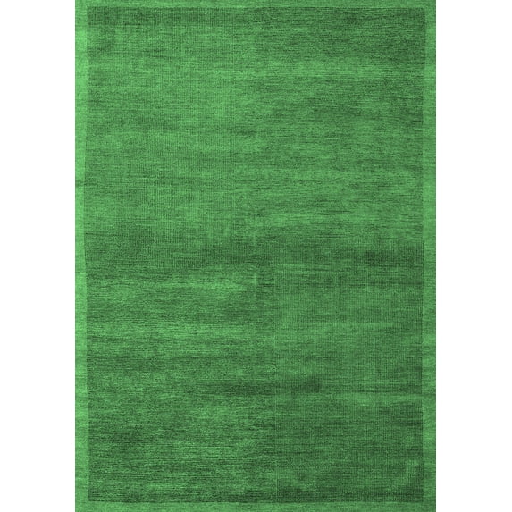 Ahgly Company Indoor Rectangle Abstract Emerald Green Modern Area Rugs, 8' x 10'