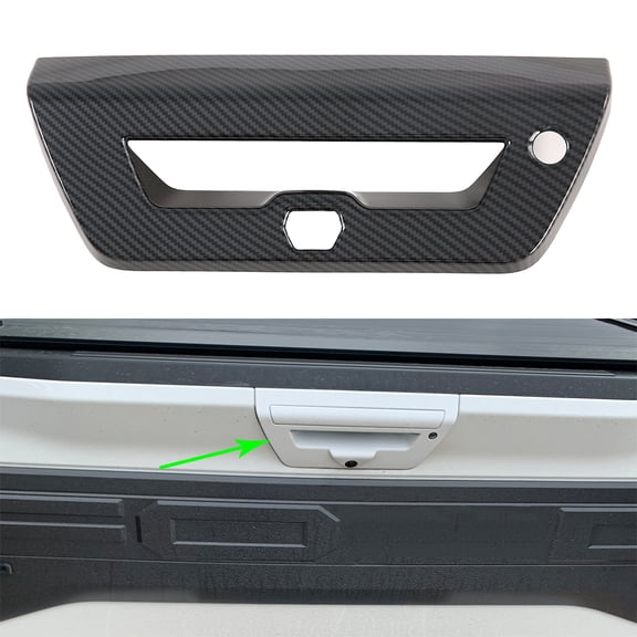 OUBOLUN ABS Imitate Carbon Fiber 1 Pcs/Set Rear Handle Bowl Cover Tail Door Armrest Frame For Ford F-150 Raptor 2015-2020 Auto Exterior Parts