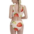 thumbnail image 3 of Picia Strawberries Women's High Waisted Bikini Scoop Neck Swimsuit Two Pieces Bathing Suit-, 3 of 8