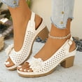thumbnail image 2 of Fukaraa Women's Chunky Heel Sandals Open Toe Ankle Strap Breathable Summer 2025, 2 of 9