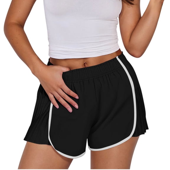 THDHVS Womens Running Shorts,Athletic Shorts for Women,Women's Workout Shorts Athletic Running Shorts High Waisted Gym Shorts with Pockets Black XL