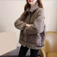 thumbnail image 6 of Ltctricy Plus Size Winter Jackets for Women Soft Warm Fleece Fluffy Coats Comfy Fashion Lapel Button Outerwear, 6 of 6