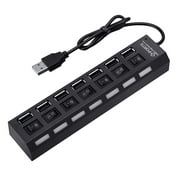 7 Port USB Hub Expander Powered Adapter Wall Charger Travel USB Charging Station Switch for Laptop PC Desktop