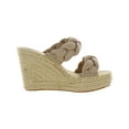 thumbnail image 2 of KENNETH COLE NEW YORK Womens Beige 1-1/2" Platform Braided Olivia Open Toe Wedge Slip On Sandals Shoes 10 M, 2 of 3
