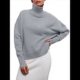 thumbnail image 2 of Suéteres de Cuello Alto para Mujer, Corte Holgado, para Otoño e Invierno. Gris Plata L, 2 of 9