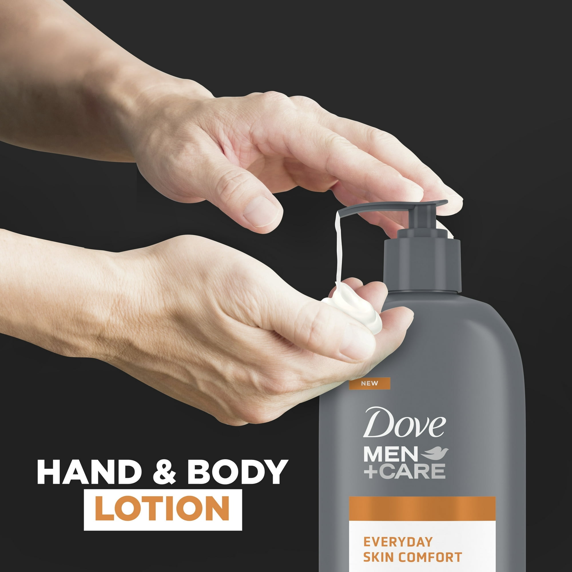 Dove Men+Care Everyday Skin Comfort Non Greasy Hand and Body Lotion, Light, 13.5 fl oz (2 pack)