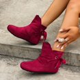 thumbnail image 5 of NOKIO Women's Flat Ankle Booties Casual S𝗅ip On Short B𝗈𝗈𝑡𝑠 with Side 𝖫a𝖼e Up, Comfort Wide Width Booties Fall Winter Fashion Ladies Shoes Toe Ruched Slouch Dress Shoes, 5 of 9