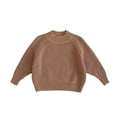 thumbnail image 2 of Lmnyox Sweaters for Kids Fashion Solid Color Long Sleeve Turtleneck Knitted Pullover Winter Loose Warm Tops, 2 of 9