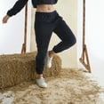 thumbnail image 7 of Women’s Junior Cotton Black Tracksuit 2 Piece Cute Crop Sweatshirt Hoodie Long Pants Loungewear Pj Set - M, 7 of 7