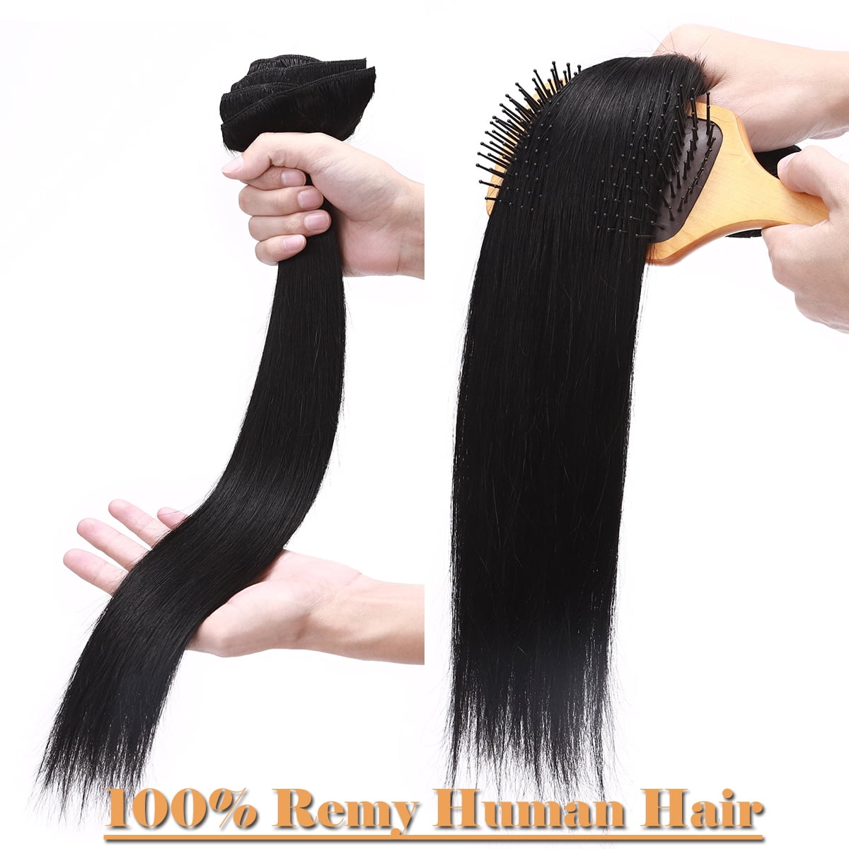 SEGO Clip in Hair Extensions Human Hair 100% Real Remy Hair 10-24 inch Full Head Thick Hair Pieces Silky Straight Balayage Hair Cleanrance