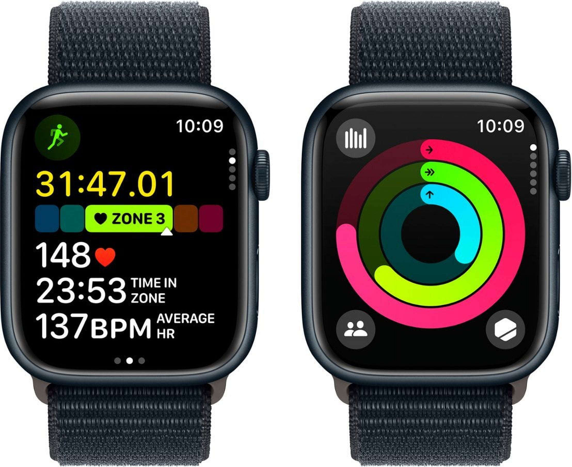 Restored Apple Watch Series 9 GPS 45mm Midnight Aluminum Case with Midnight Sport Loop (Refurbished)