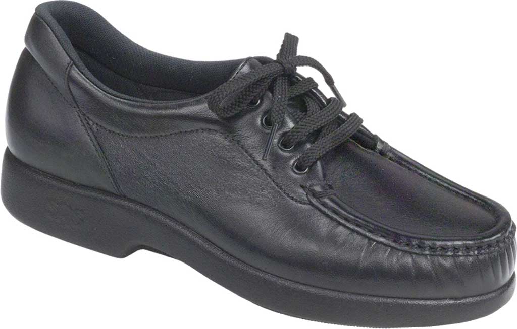 SAS Women's SAS Take Time Moc Toe Walking Shoe Black Leather 6 M
