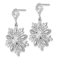 thumbnail image 2 of Real 14kt White Gold Snowflake Dangle Earrings; for Adults and Teens; for Women and Men, 2 of 3