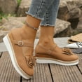 thumbnail image 6 of HaiMao Women's Wedge Shoes Closed Toe Low Heel Pumps Comfotable Dress Shoes Brown 7(39), 6 of 9