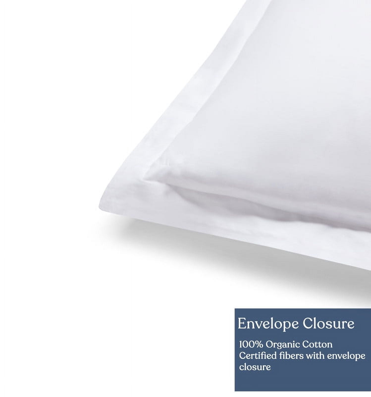 Delara GOTS Certified 100% Organic Cotton Euro Sham Set of 2, 26"x26", 400TC Long Staple, Ultra Soft, Silky, Breathable, Moisture-Wicking, White