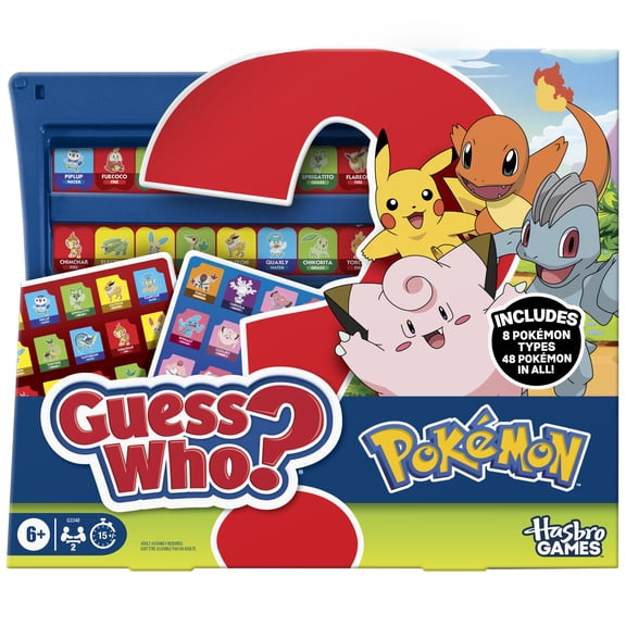 Guess Who? Pokémon Edition Kids Game, Travel Friendly Family Board Games, 6