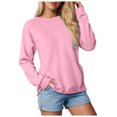 thumbnail image 1 of Splozh Chandails Molletonnés pour Femmes Col Rond Manches Longues Chandails pour Femmes Décontractés Grande Taille Chandail Molletonné Col Rond Chandail à Enfiler Automne Tendance Chandail Molletonné Vêtements d'Hiver Rose,m, 1 of 6