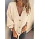 thumbnail image 3 of Suéter Cardigan PRETTYGARDEN para Mujer Otoño 2025 Beige XL, 3 of 7