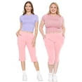 thumbnail image 2 of Stretch Is Comfort Women's Cotton Straight Leg Cropped Pants Light Pink Medium, 2 of 2